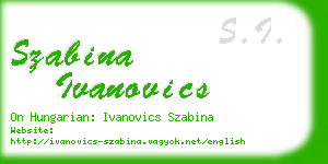 szabina ivanovics business card